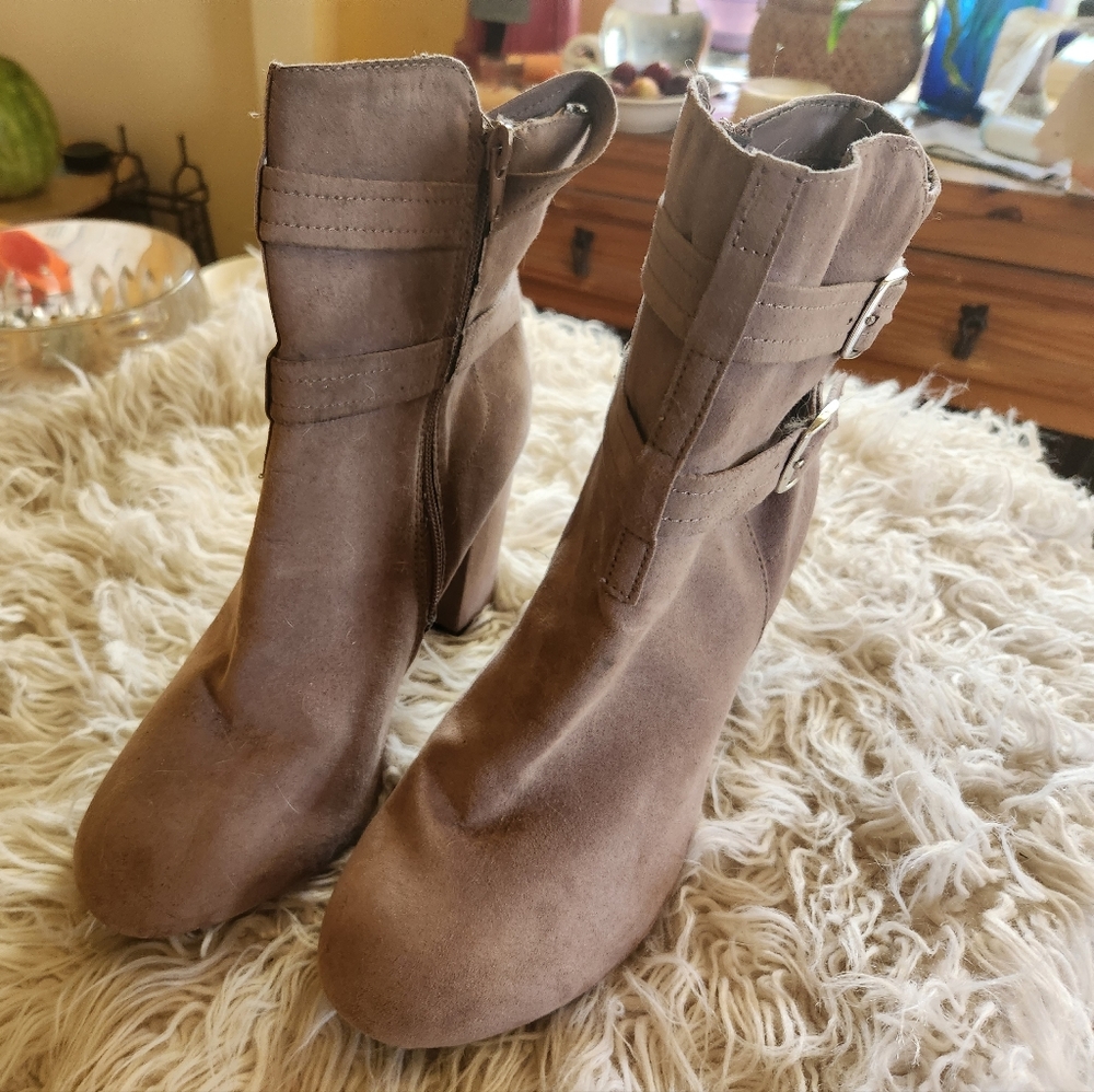 Pink Suede Boots Size 11